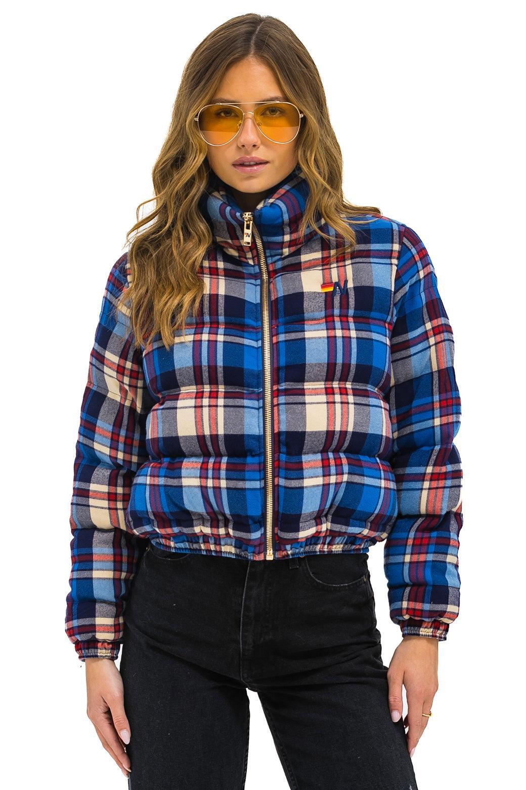 APRES PLAID PUFFER JACKET - PATRIOT PLAID Female Product Image