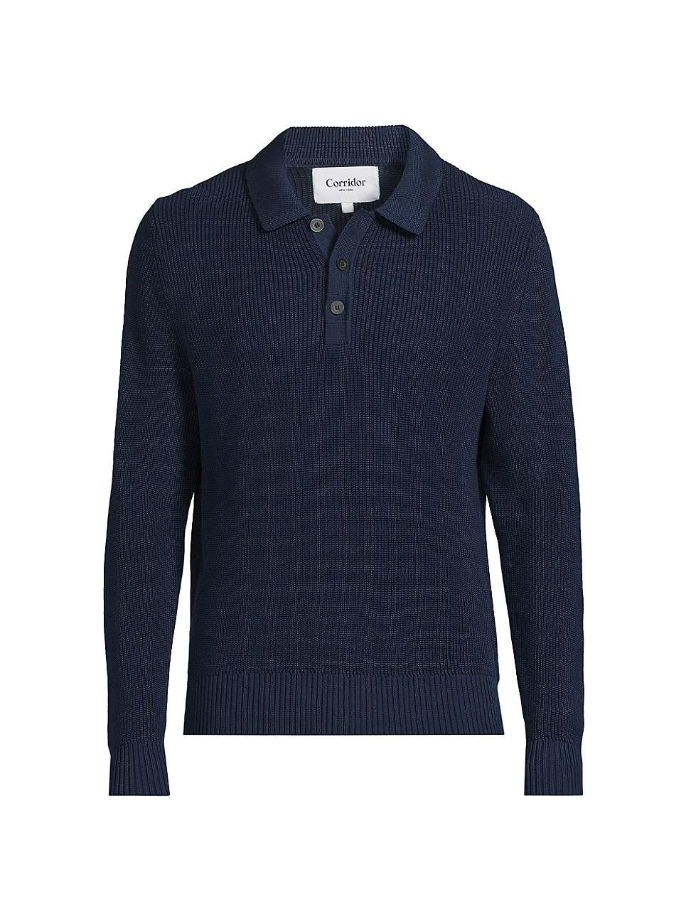 Mens Cotton Polo Sweater Product Image