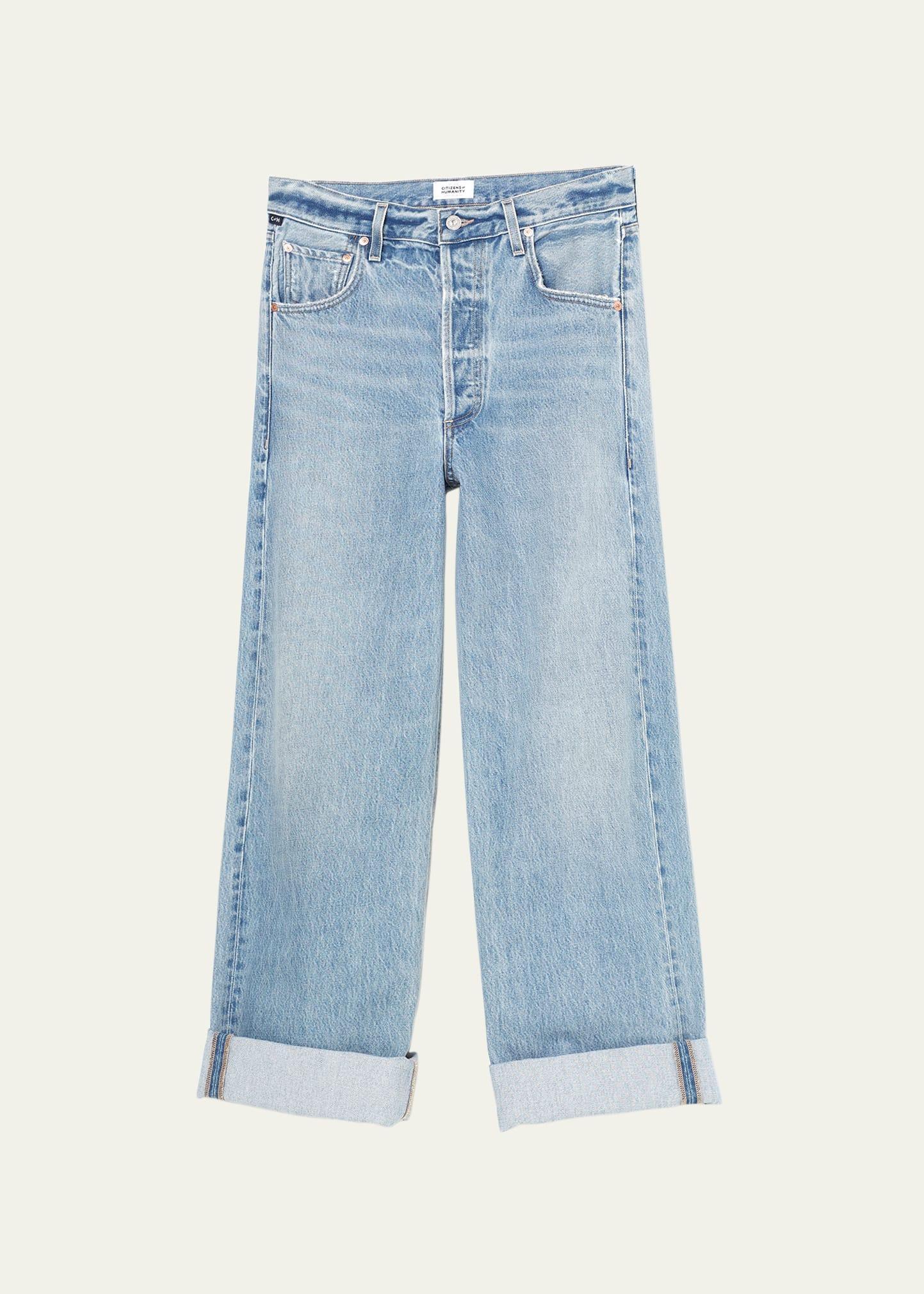 Citizens of Humanity Ayla Baggy Cuffed Crop in Baby Blue Product Image