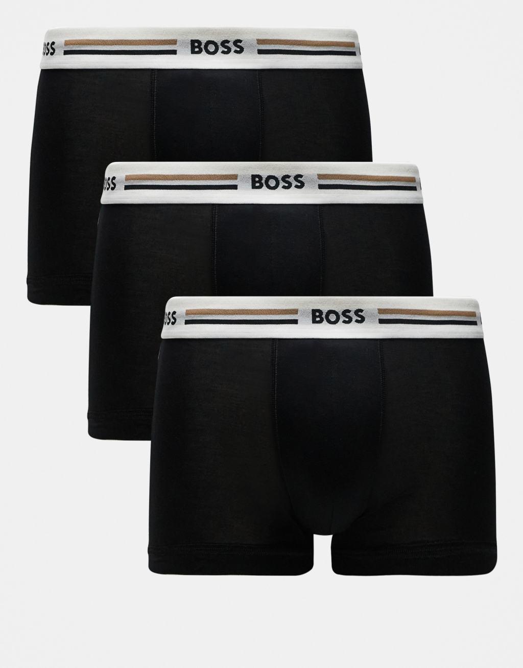 BOSS Bodywear 3 pack revive trunks in black Product Image