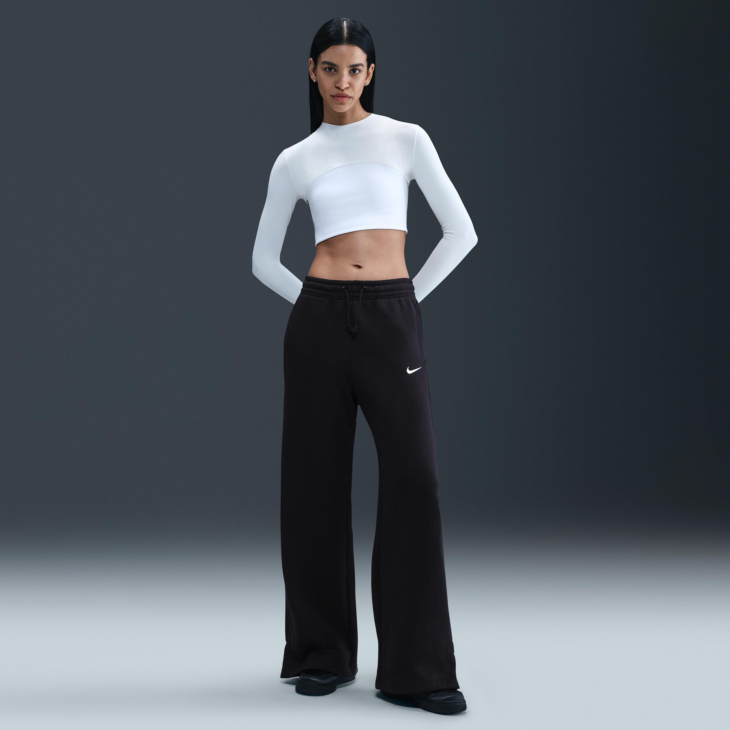 Womens Nike Sportswear Phoenix Fleece High-Waisted Wide-Leg Pants | IH1011-010 Product Image