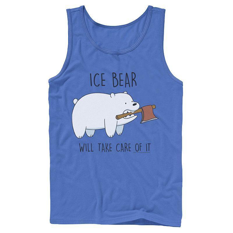 Mens Cartoon Network We Bare Bears Ice Bear Take Care Of It Axe Tank Top Product Image