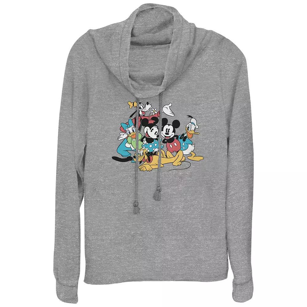 Disney's Mickey Mouse And Friends Original Group Women's Cowlneck Graphic Lightweight Long Sleeve,  Product Image