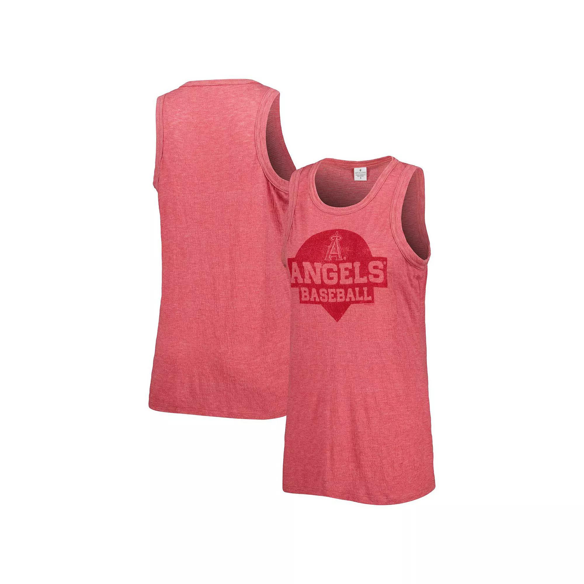 Women's Soft as a Grape Red Los Angeles Angels Tri-Blend Tank Top,  Product Image
