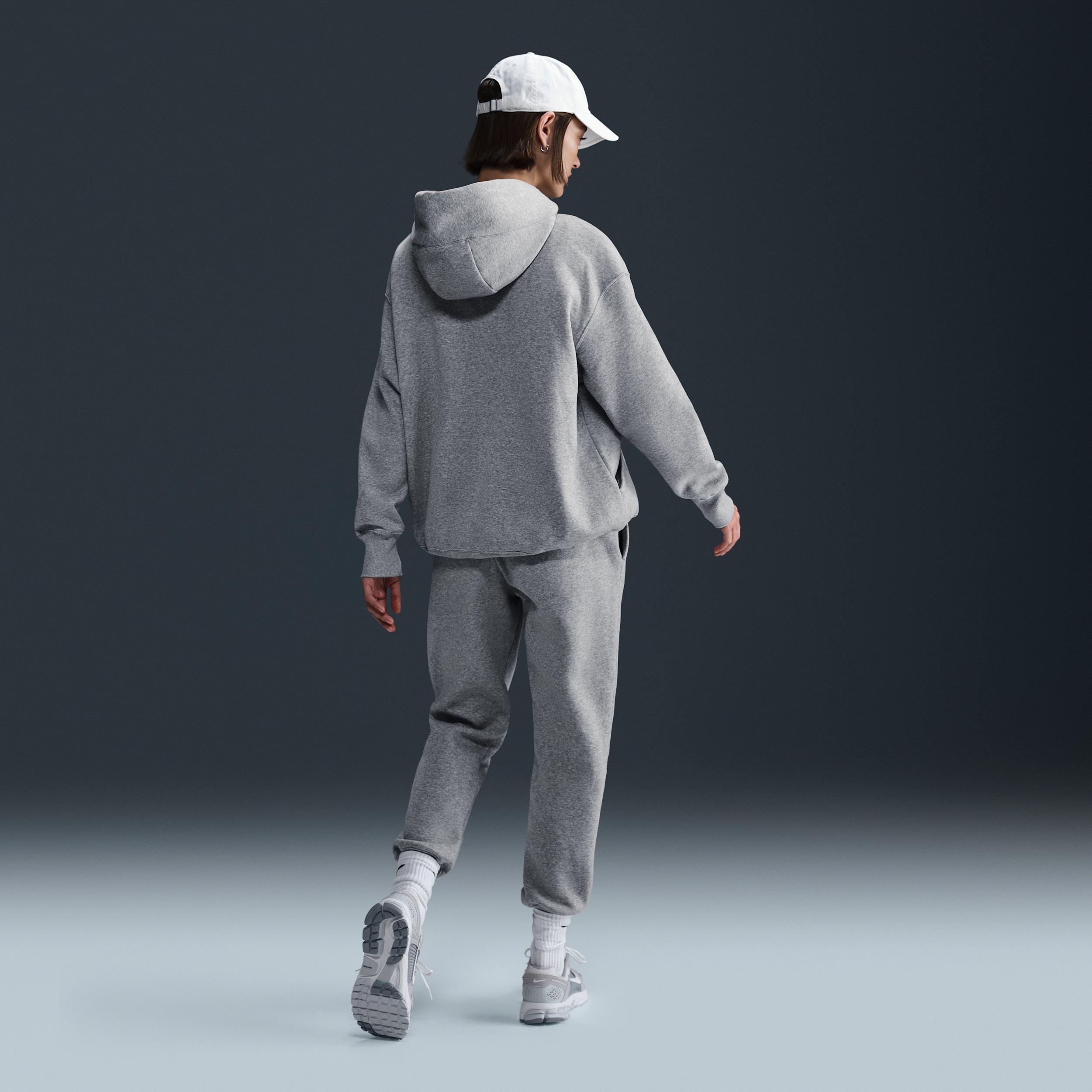 Nike Womens Nike Phoenix Fleece OS Pullover Hoodie - Womens White/Dark Grey Heather Product Image