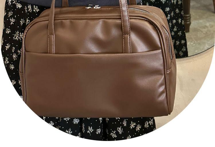 Faux Leather Bowler Bag Product Image