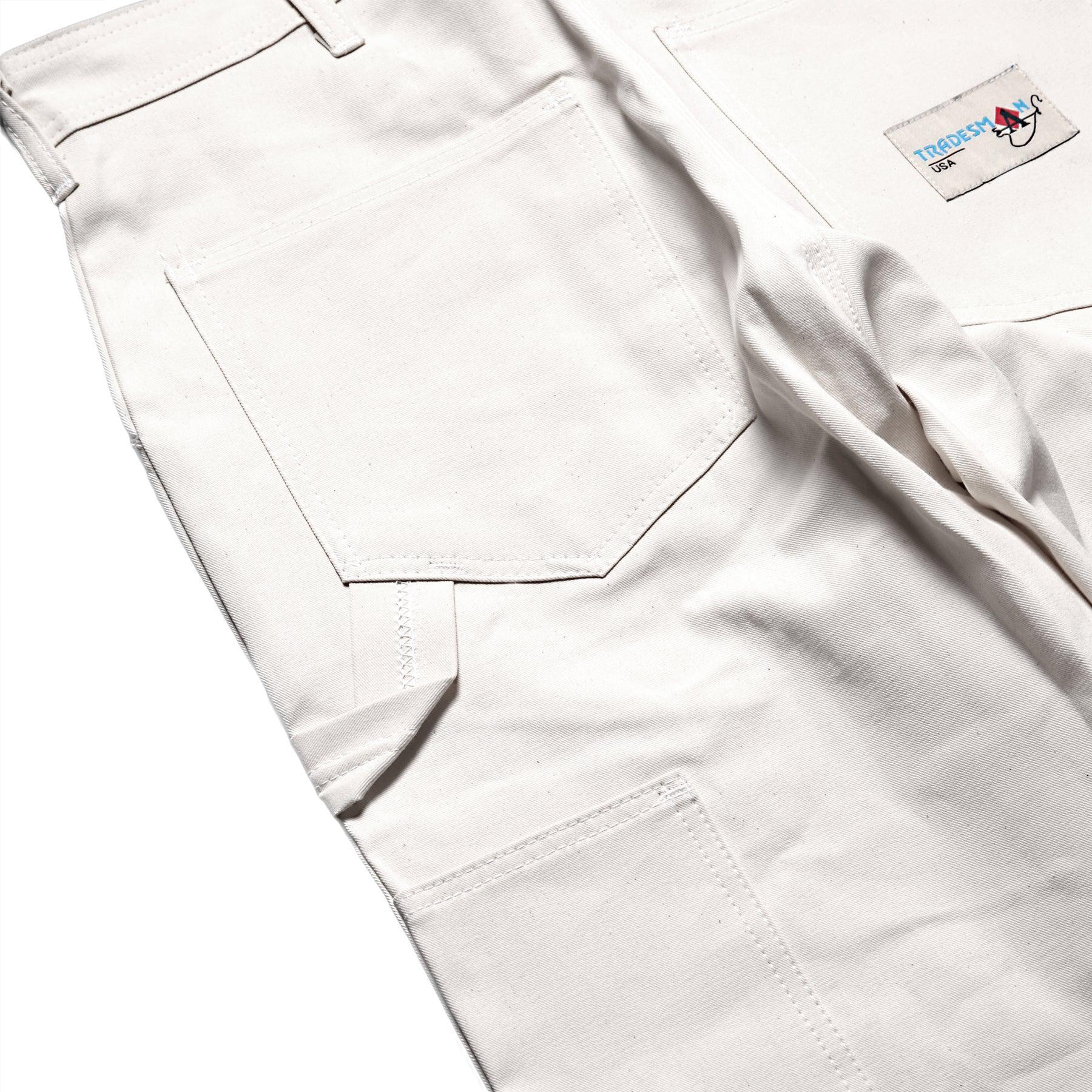 Ace Drop Cloth Tradesman Carpenter Pants - White Product Image
