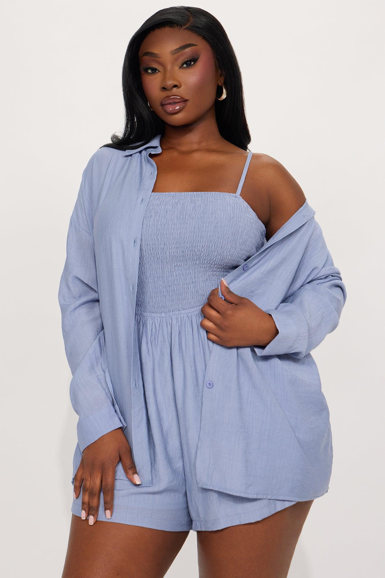 Hamptons Babe Romper Set - Light Blue Product Image