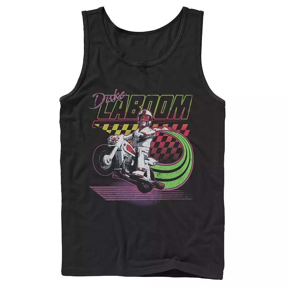 Disney / Pixar's Toy Story 4 Duke Caboom Men's Neon Colors Poster Tank Top, Size: Small, Black Product Image