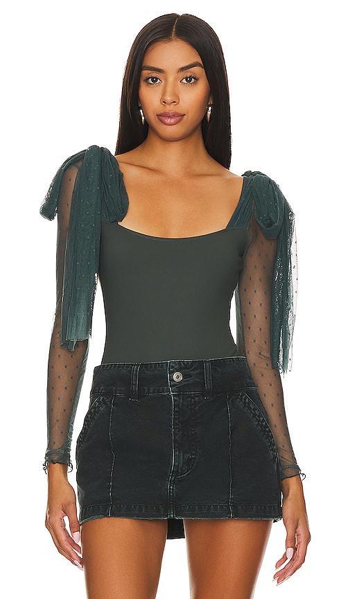 Free People x Intimately FP Tongue Tied Bodysuit In Green Gables Size XS. Product Image