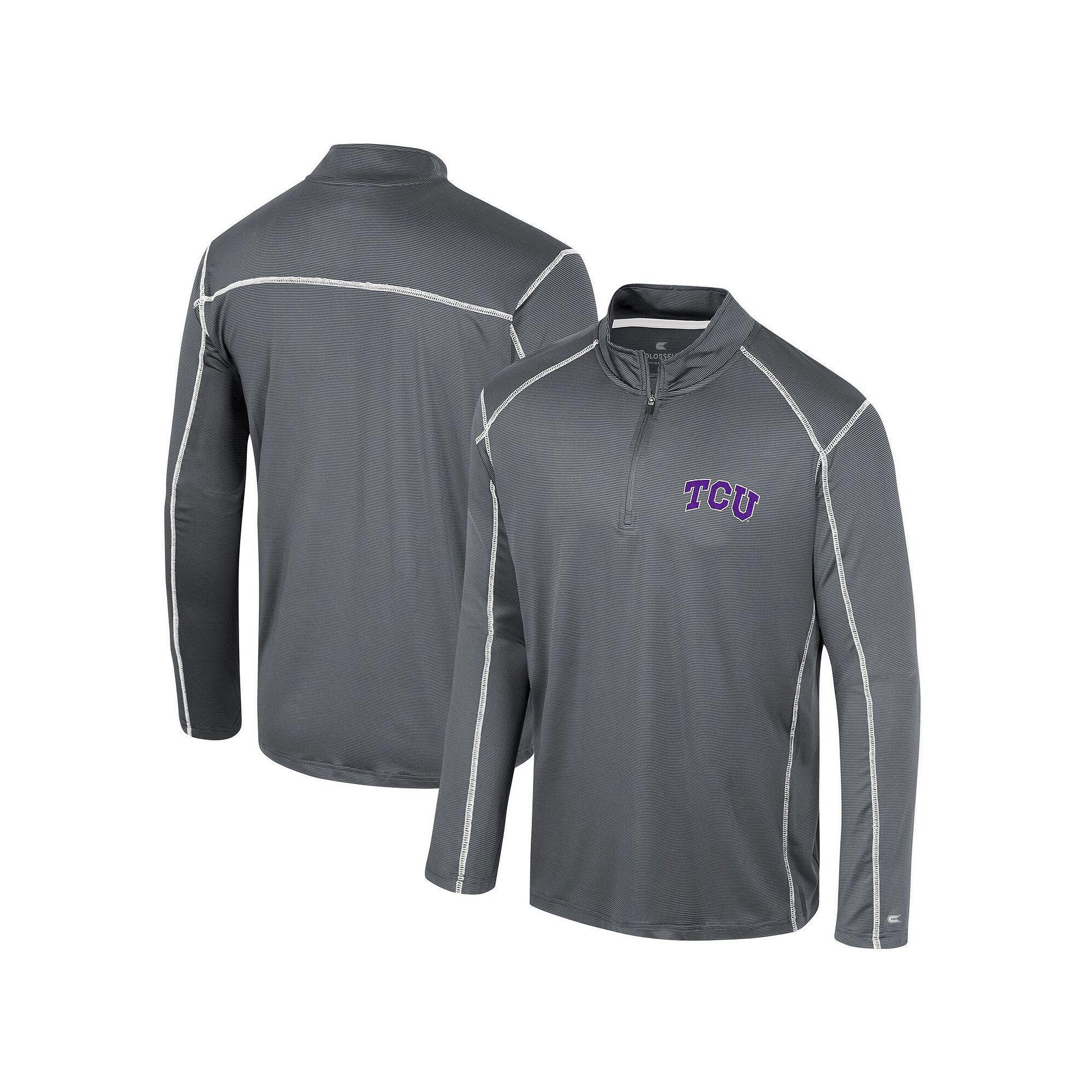 Men's Colosseum Black TCU Horned Frogs Cameron Quarter-Zip Windshirt,  Product Image