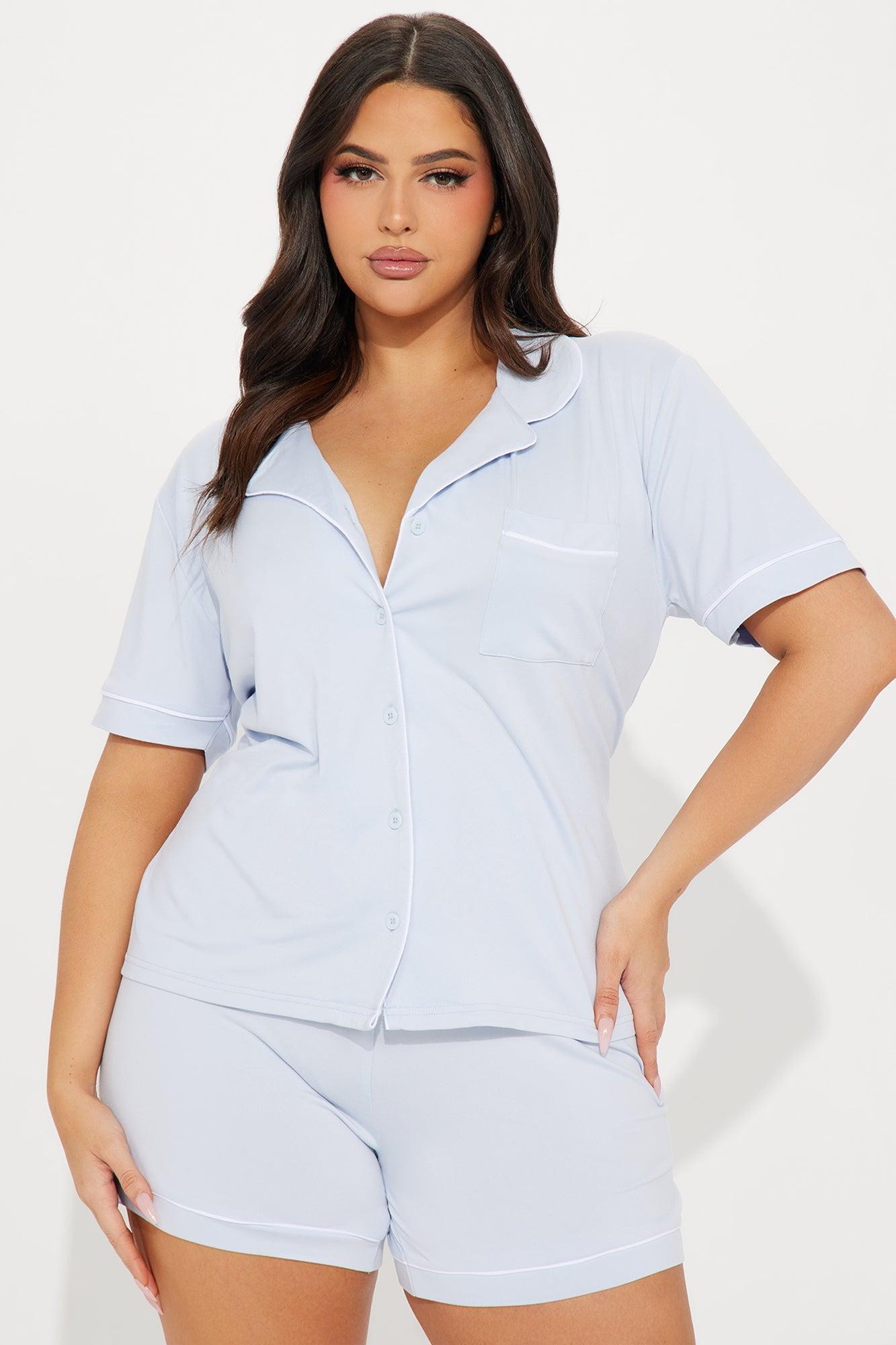 Ready For Bed PJ Short Set - Light Blue Product Image