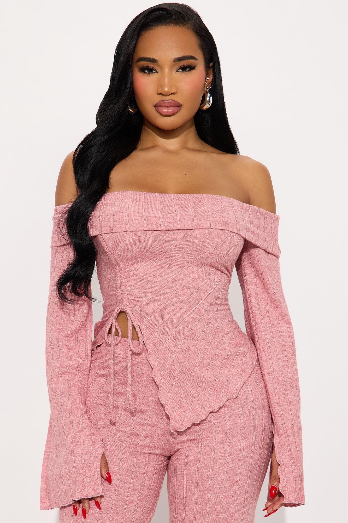 Kaia Off Shoulder Pant Set - Mauve Female Product Image