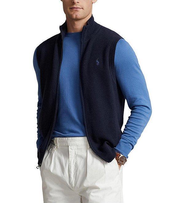 Polo Ralph Lauren Mesh-Knit Full-Zip Sweater Vest Product Image