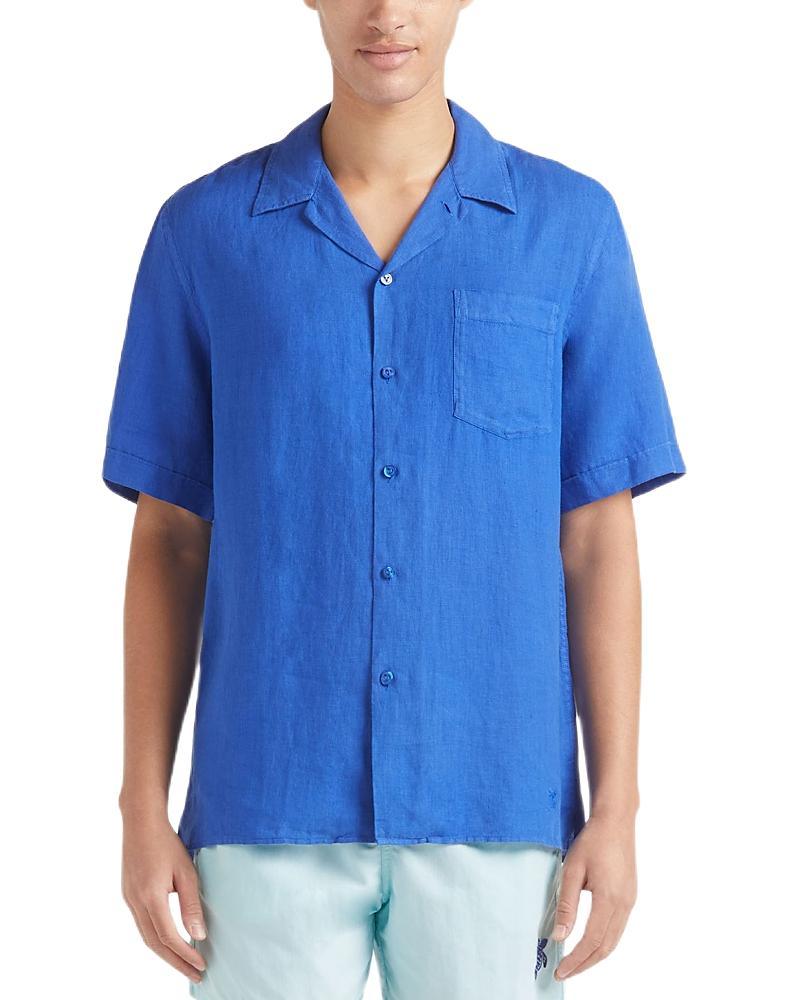 Vilebrequin Men's Linen Solid Bowling Shirt Product Image