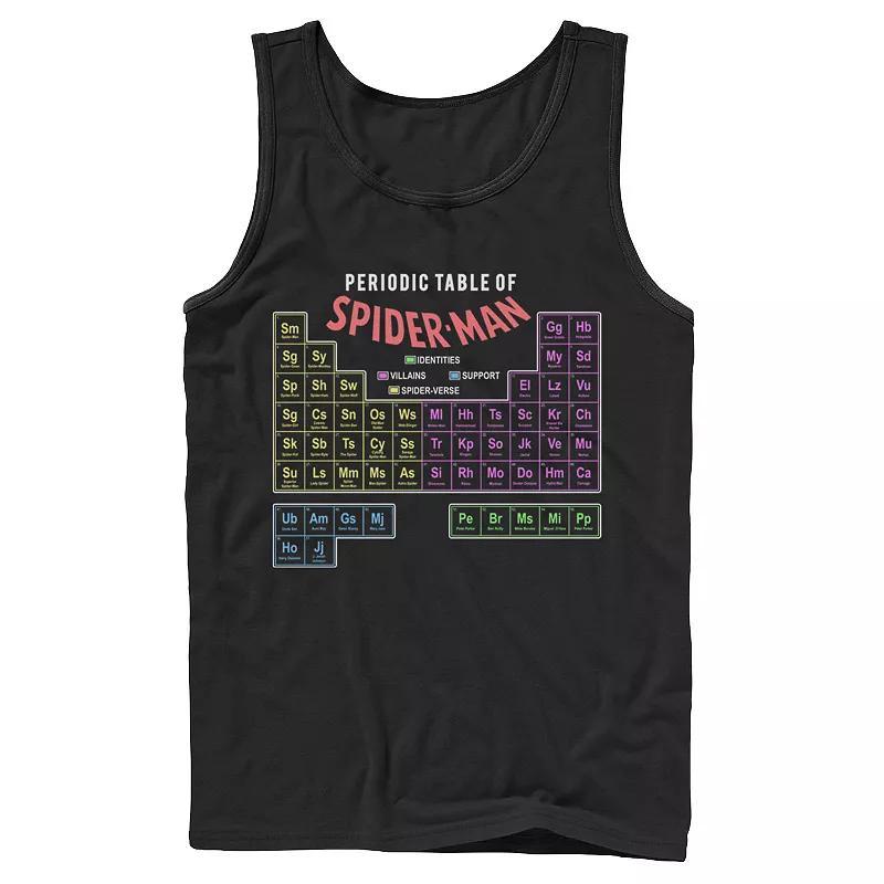Men's Marvel Periodic Table Of Spider-Man Tank Top, Boy's, Size: Large, Black Product Image
