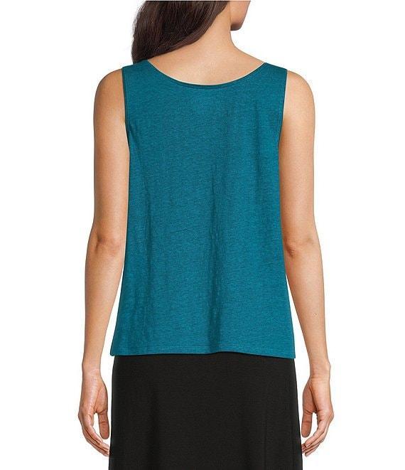 Eileen Fisher Organic Linen Jersey Scoop Neck Sleeveless Tank Product Image