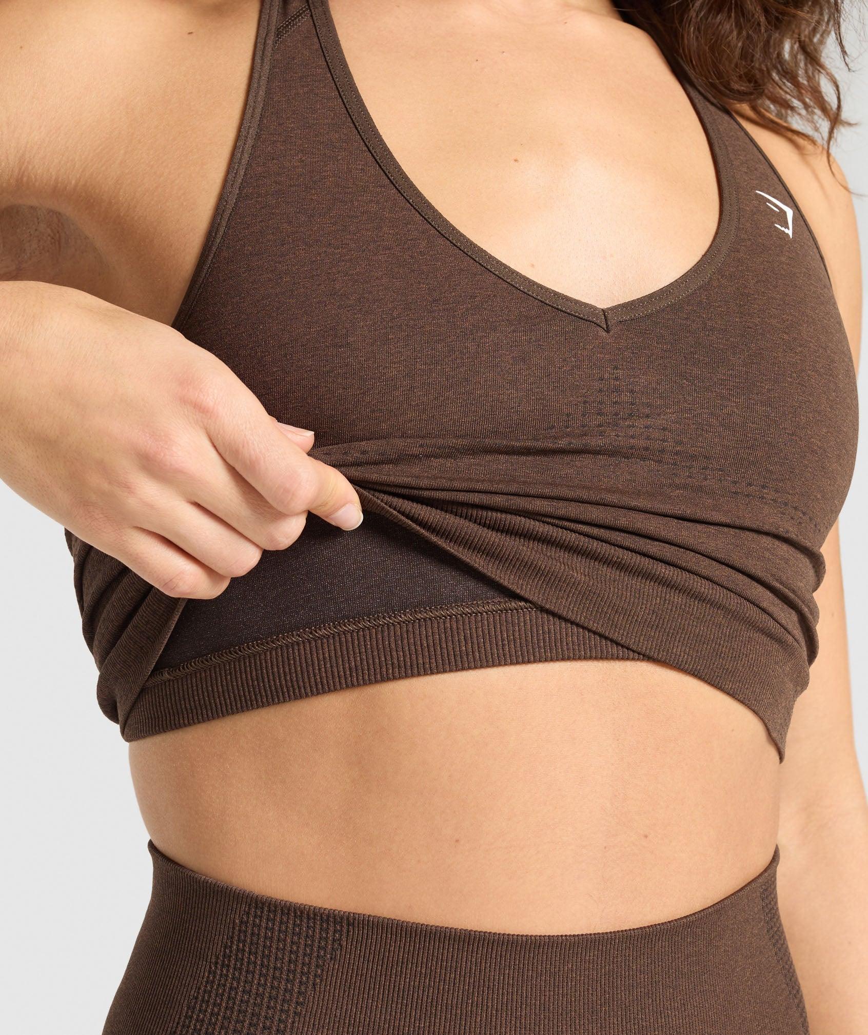 Gymshark Vital Halter Neck Tank With Shelf - Espresso Marl Female Product Image