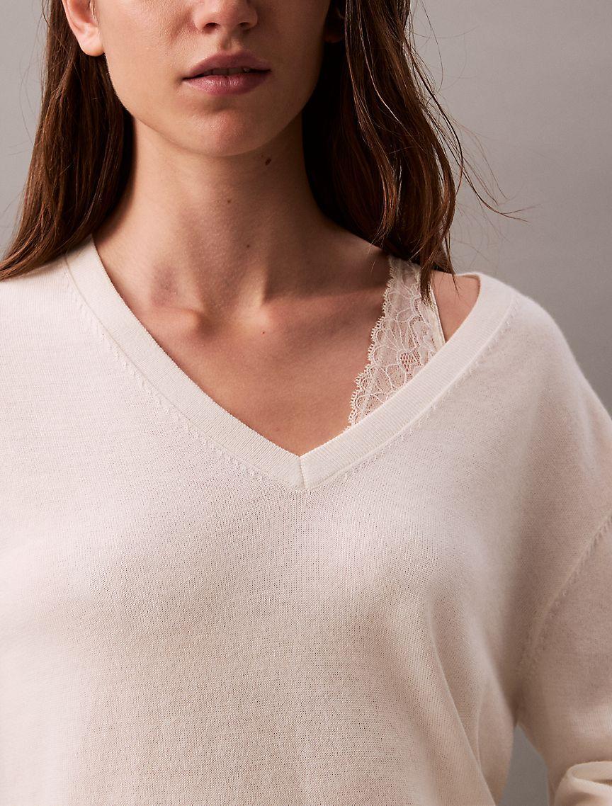 Extra Fine Merino Blend V-Neck Sweater Product Image