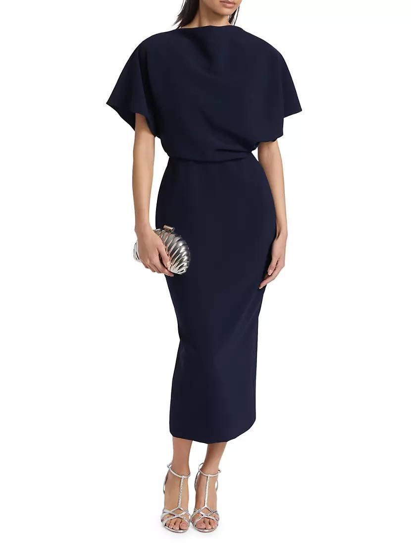 Draped Crêpe Cocktail Dress Product Image