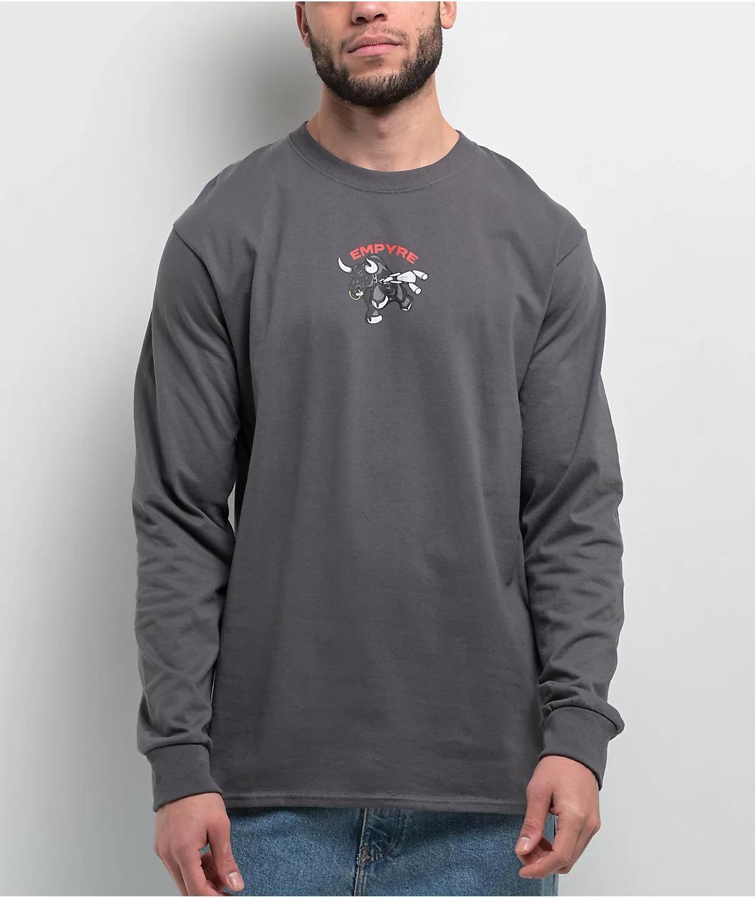 Empyre Bull Charcoal Long Sleeve T-Shirt Product Image