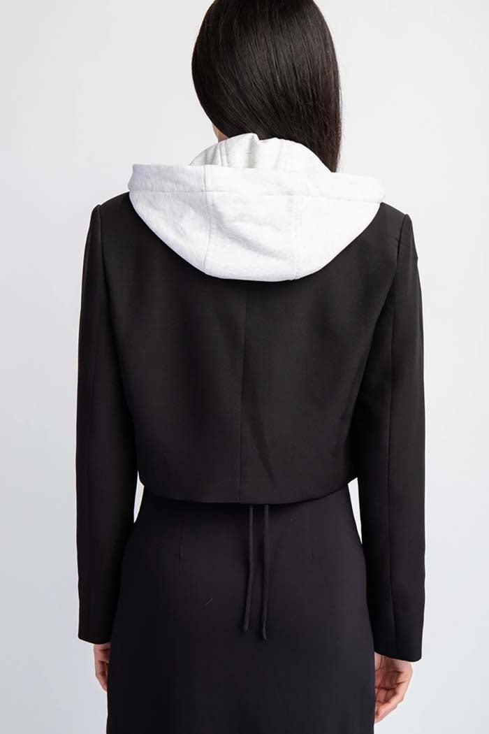 Crop Blazer W Contrasting Hoodie Insert Product Image