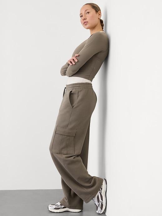 Easy Fleece Mid Rise Straight Cargo Pant Product Image