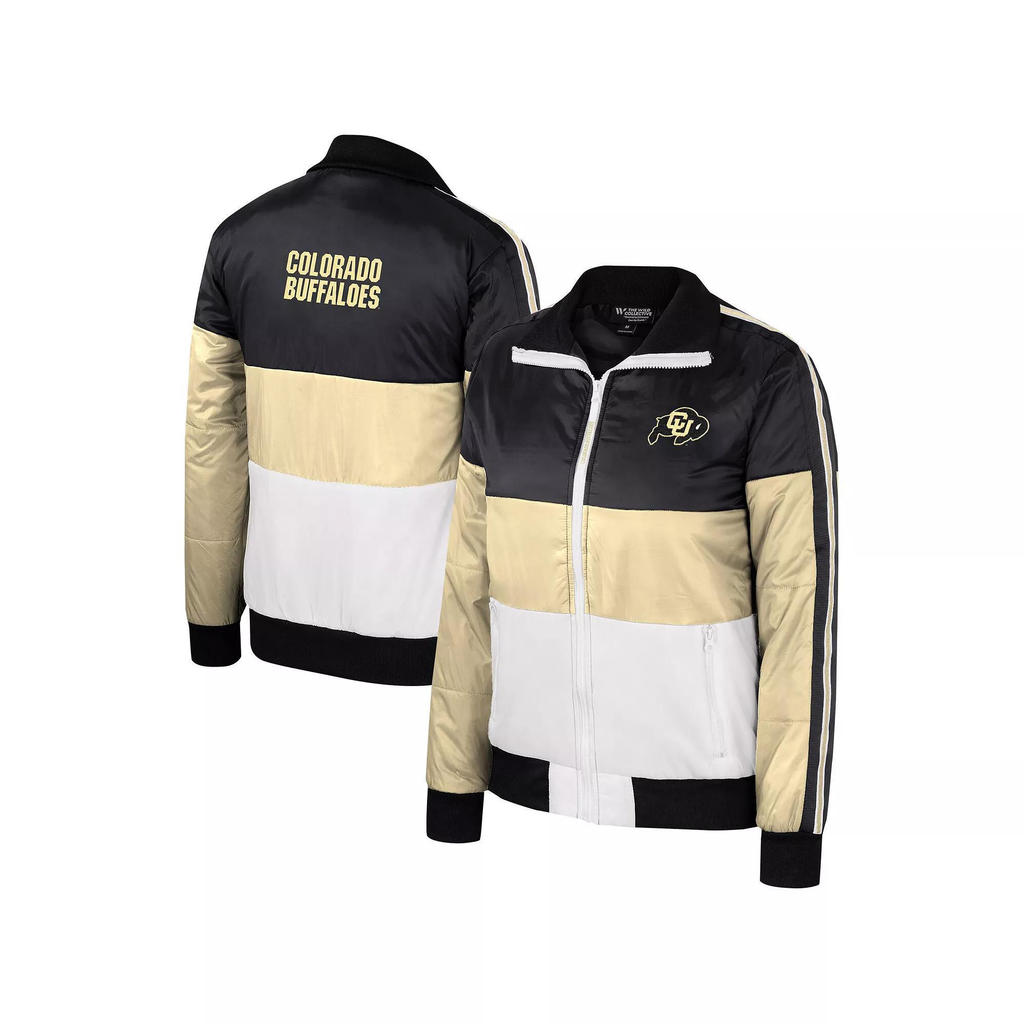 Women's The Wild Collective  Gold Colorado Buffaloes Color-Block Puffer Full-Zip Jacket, Size: Large Product Image