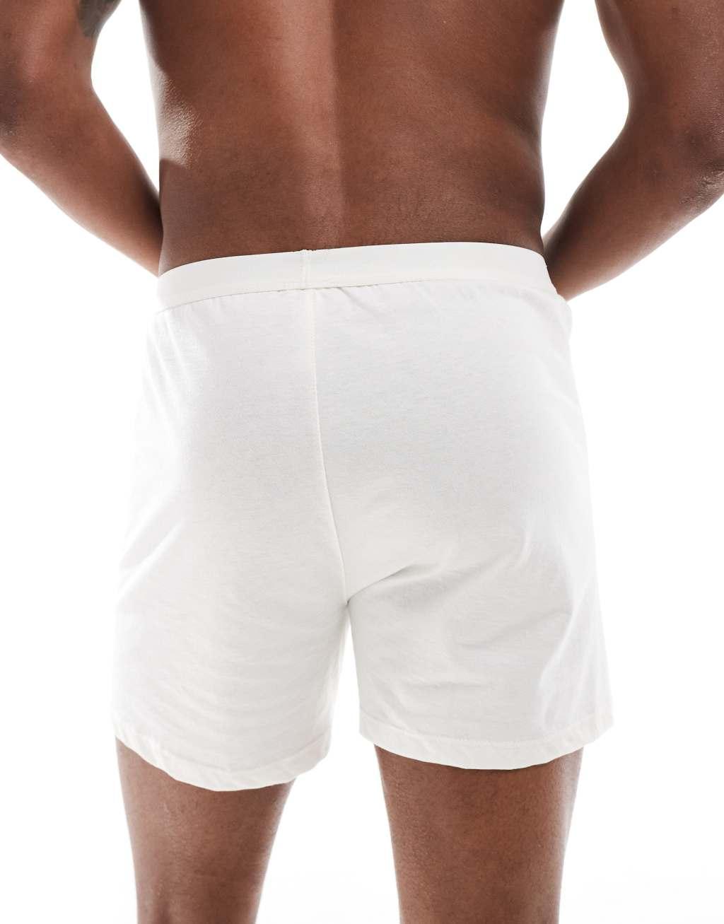 ASOS DESIGN 2 pack boxers in cream and light green Product Image