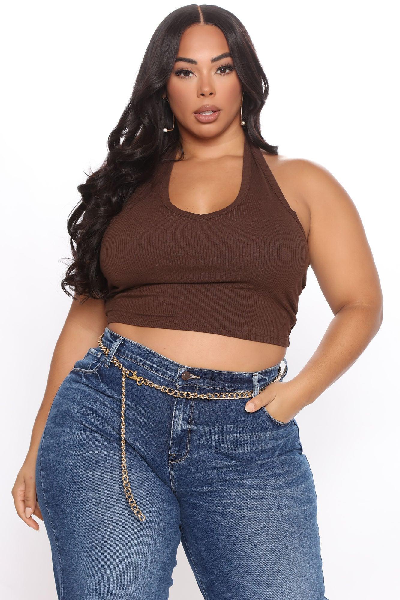 The New Me Halter Top - Chocolate Product Image