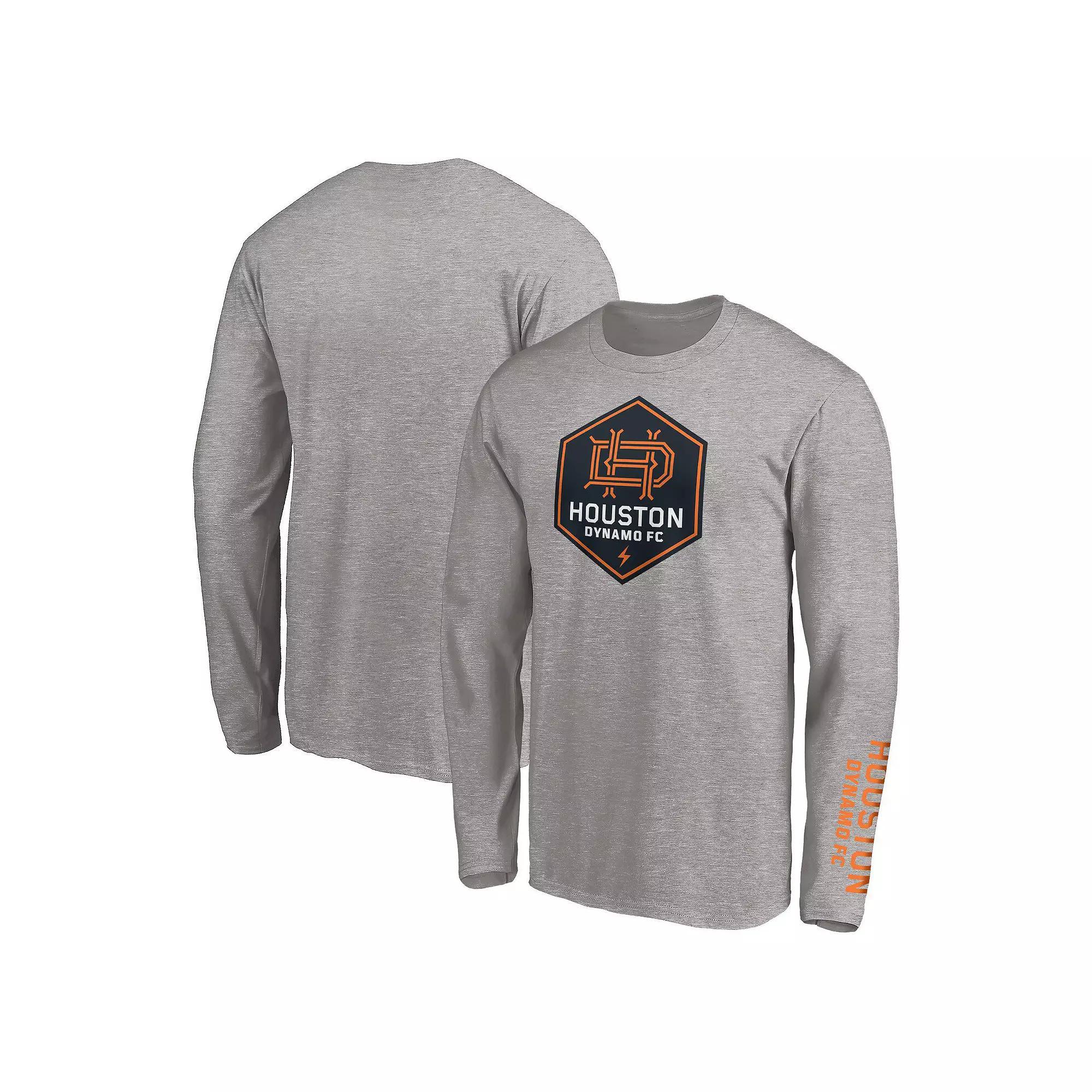 Men's Fanatics Heather Gray Houston Dynamo Long Sleeve T-Shirt,  Product Image