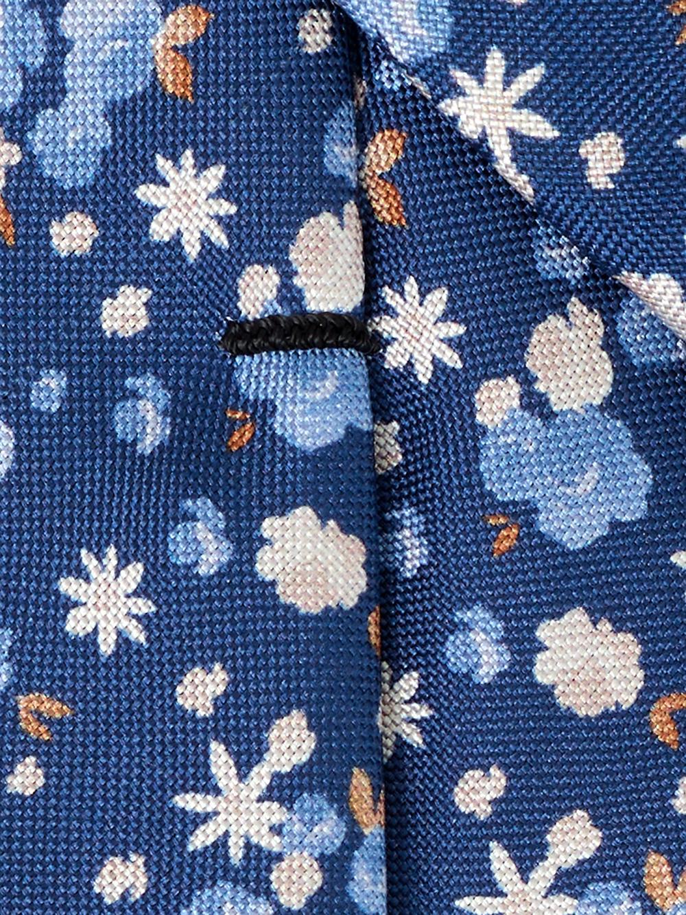 Floral Woven Silk Tie - Blue Product Image