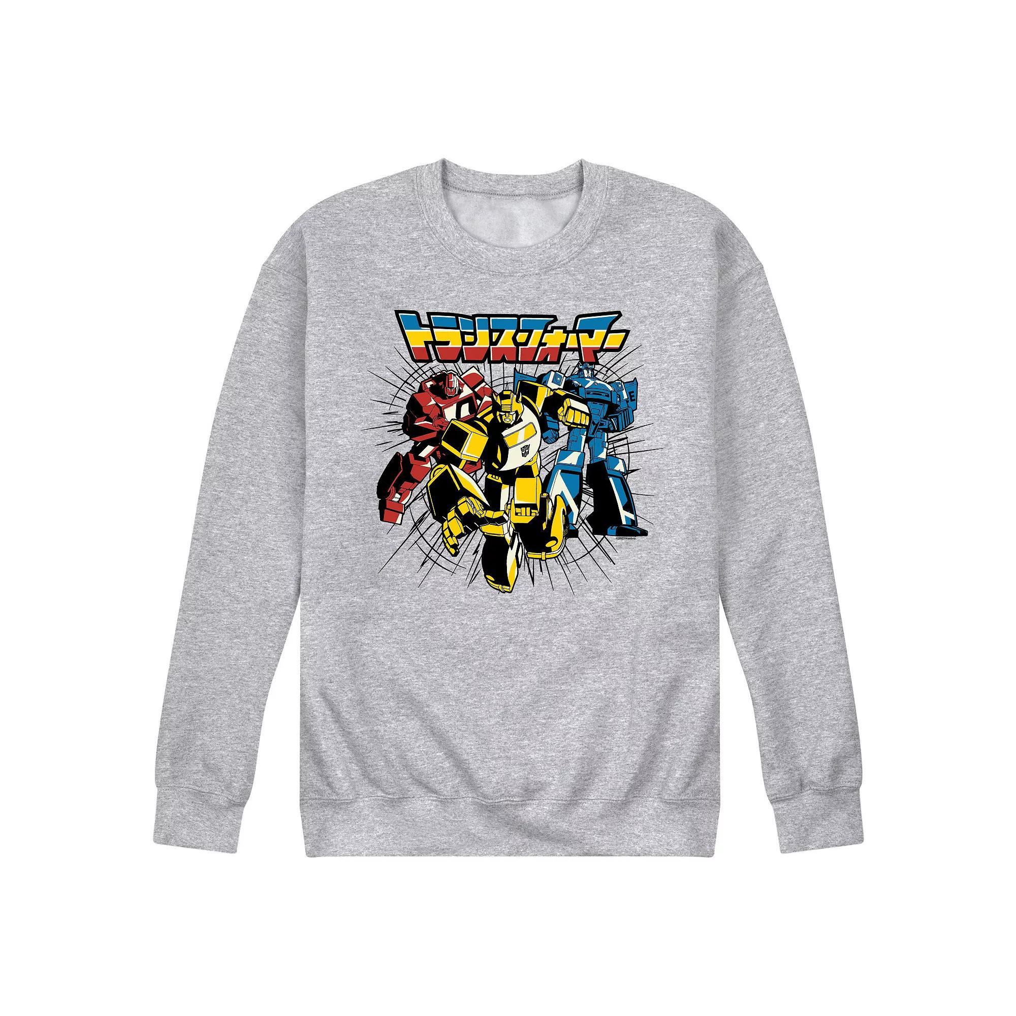 Men's Transformers Noir Group Fleece Sweatshirt, Size: XL, Grey Gray Product Image