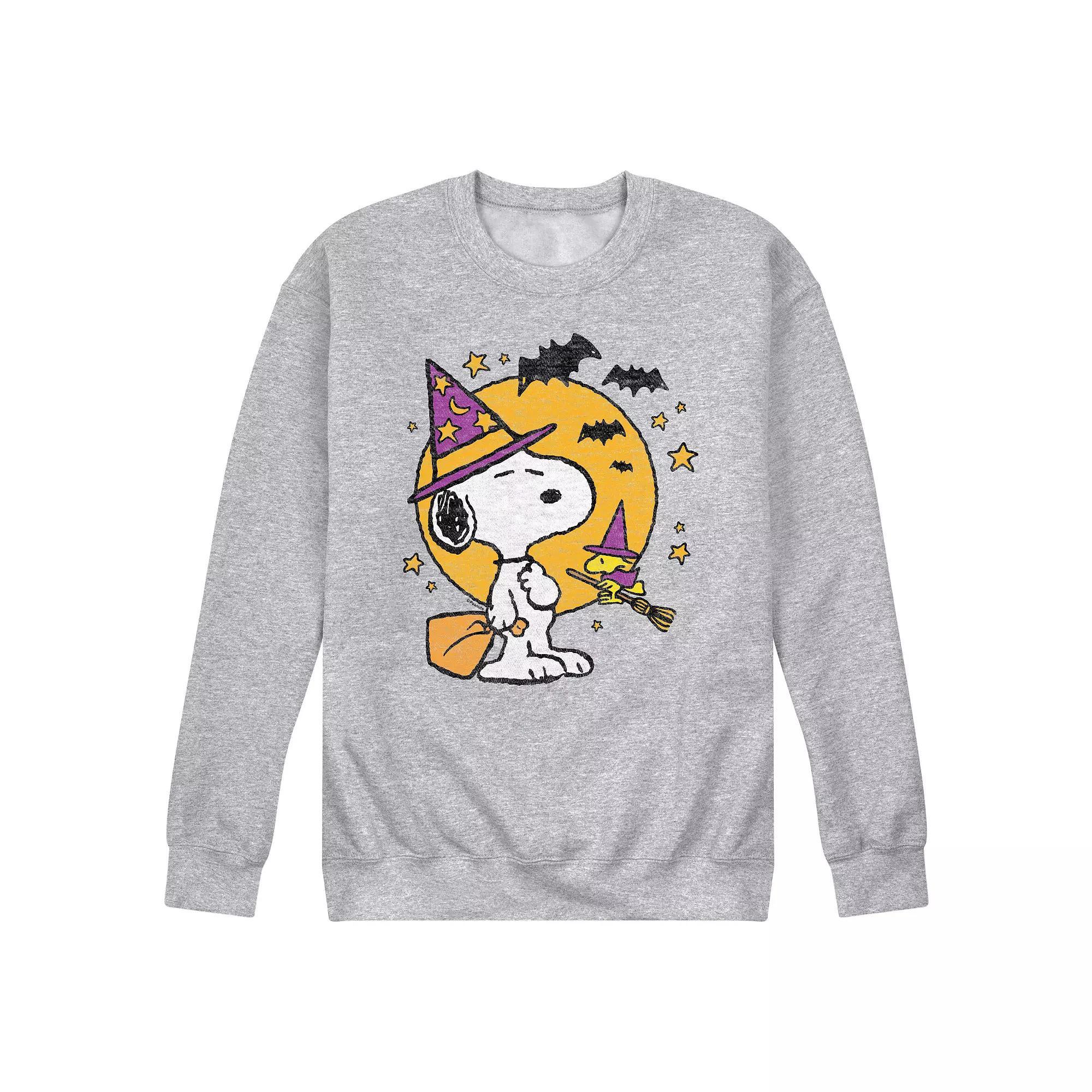 Men's Snoopy Woodstock Witchcraft Long Sleeve Graphic Tee, Size: Small, Gray Product Image