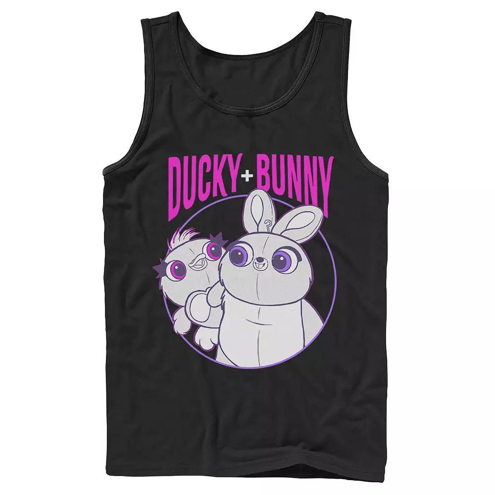 Disney / Pixar's Toy Story 4 Ducky & Bunny Men's Circle Logo Tank Top, Size: XL, Black Product Image