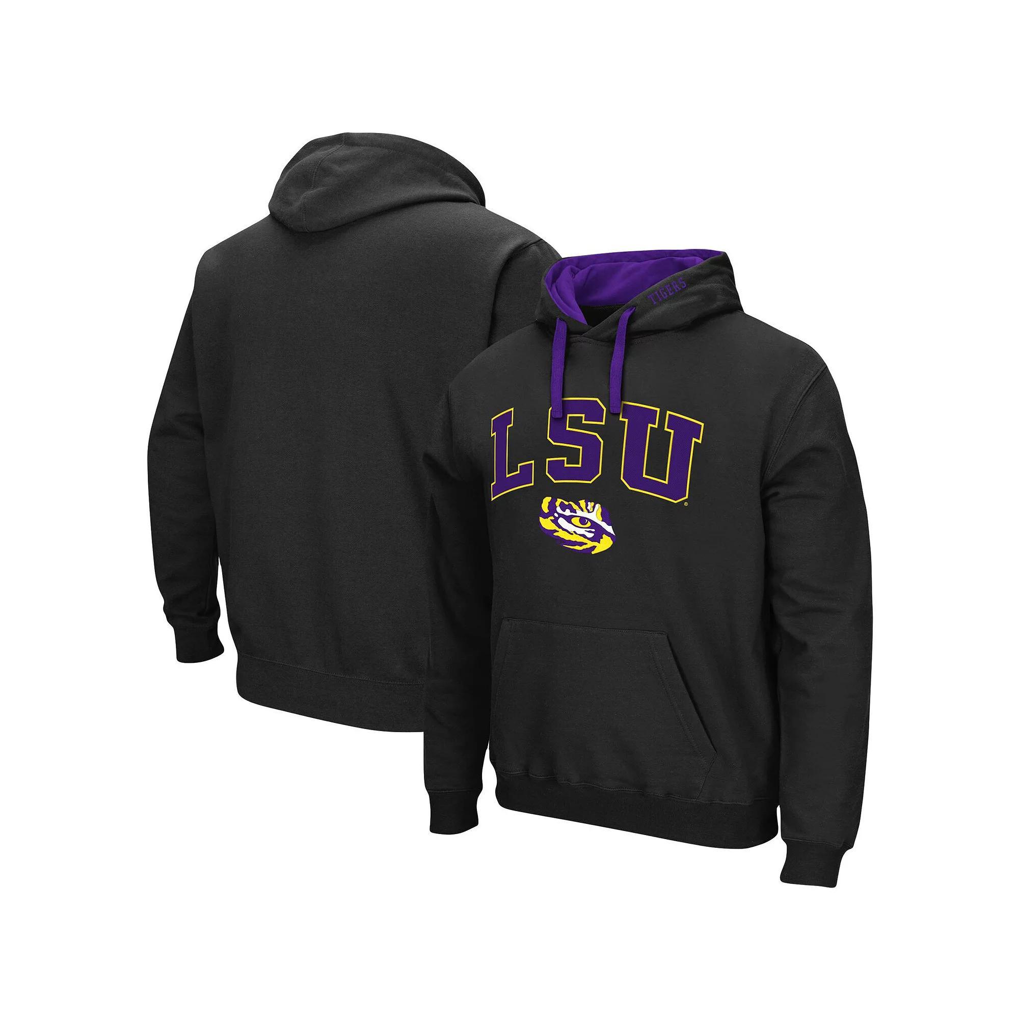 Men's Colosseum Black LSU Tigers Big & Tall Arch & Logo 2.0 Pullover Hoodie,  Product Image
