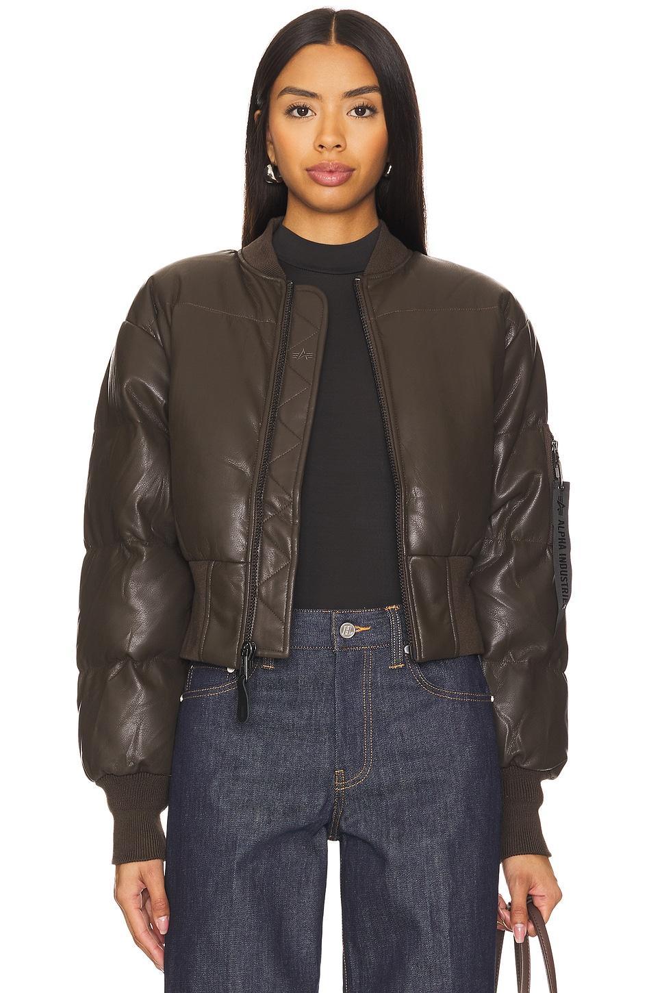 Sierra Faux Leather Short Puffer ALPHA INDUSTRIES Product Image