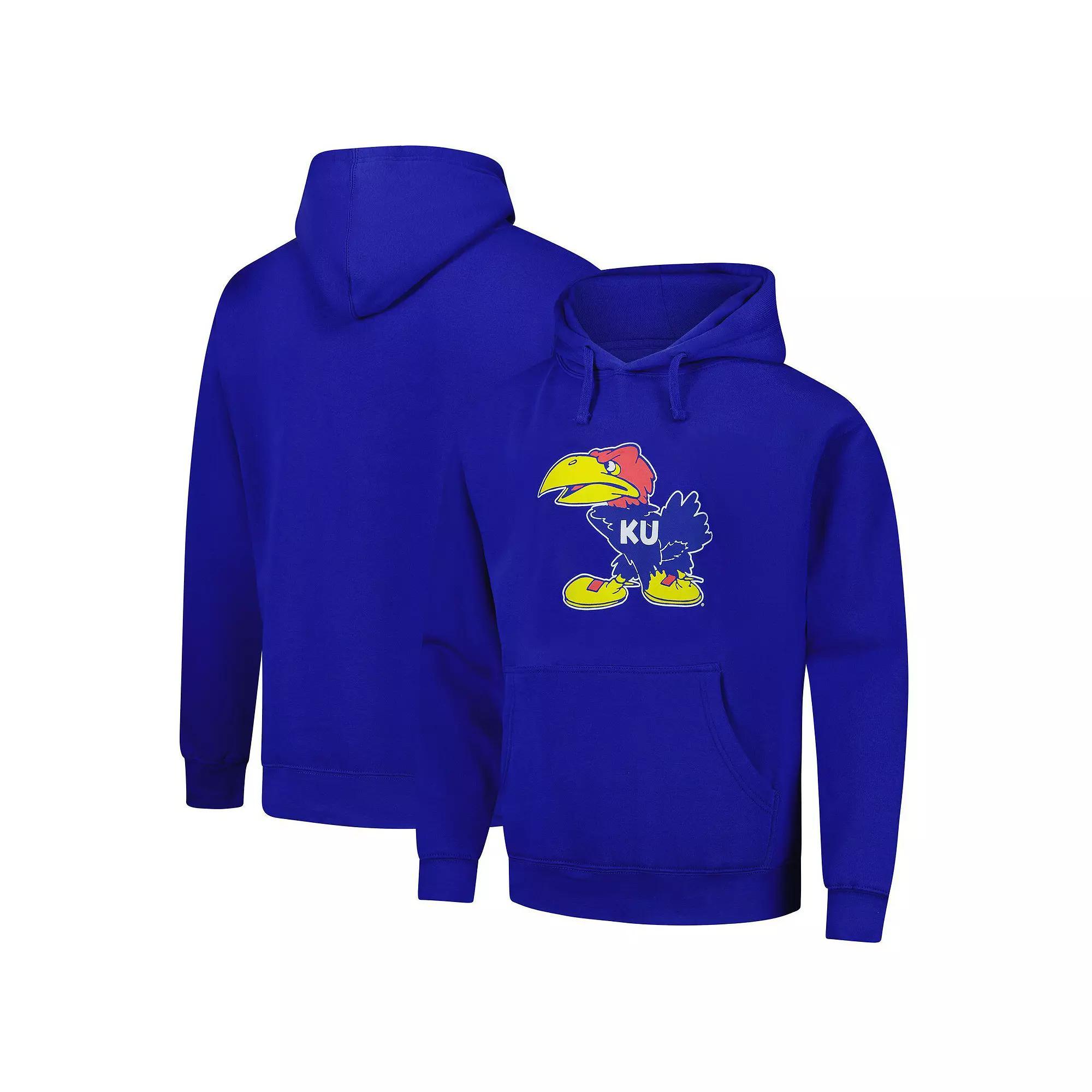 Men's League Collegiate Wear Royal Kansas Jayhawks Vintage Logo Essential Fleece 2.0 Pullover Hoodie,  Product Image