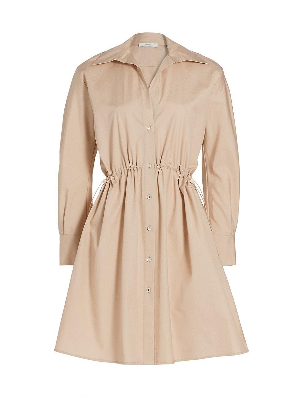 Vince Drawcord Ruched Shirt Dress Oak) Women's Dress Product Image