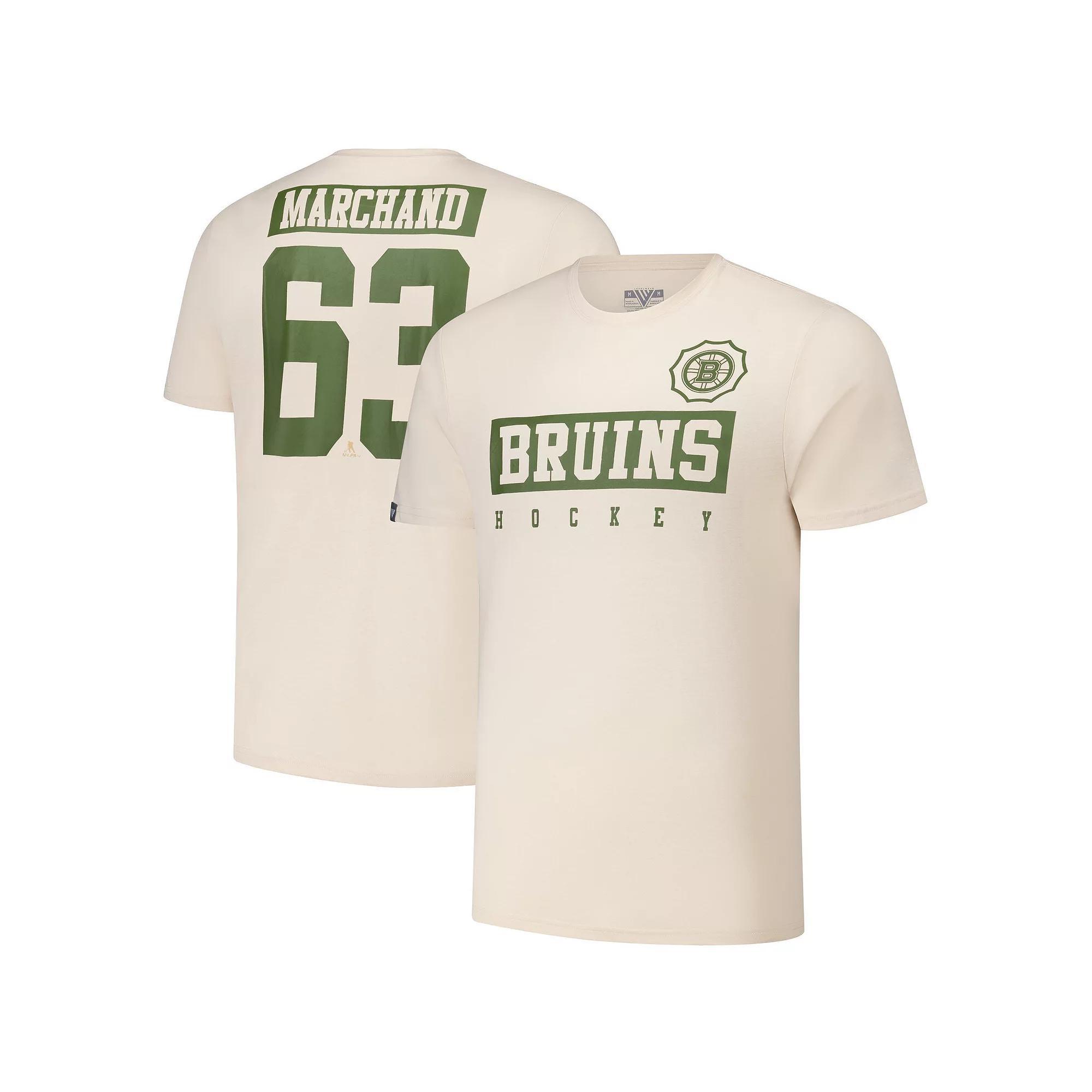 Men's Levelwear Brad Marchand Khaki Boston Bruins 2024 NHL Military Appreciation Richmond Delta Player Name & Number T-Shirt, Size: Large, Beig K Product Image