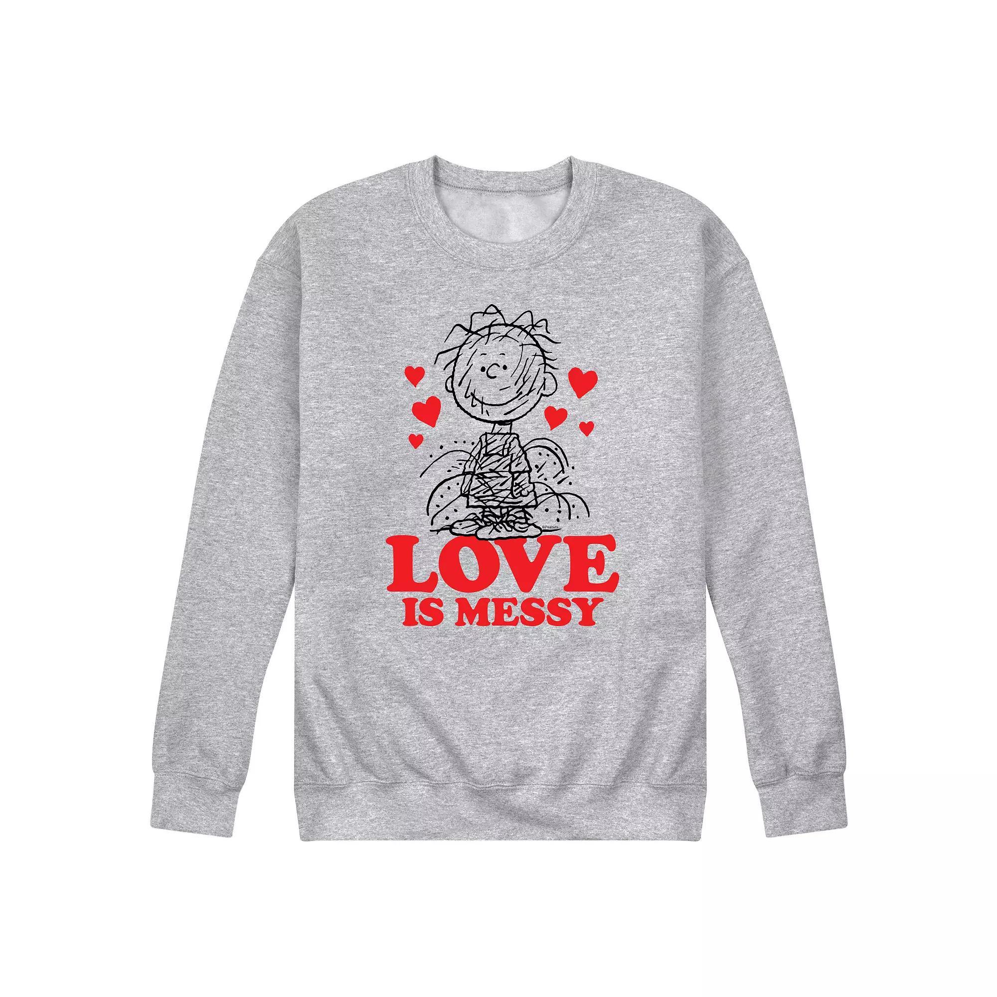 Men's Peanuts Pigpen Love Is Messy Sweatshirt, Size: Large, Gray Product Image