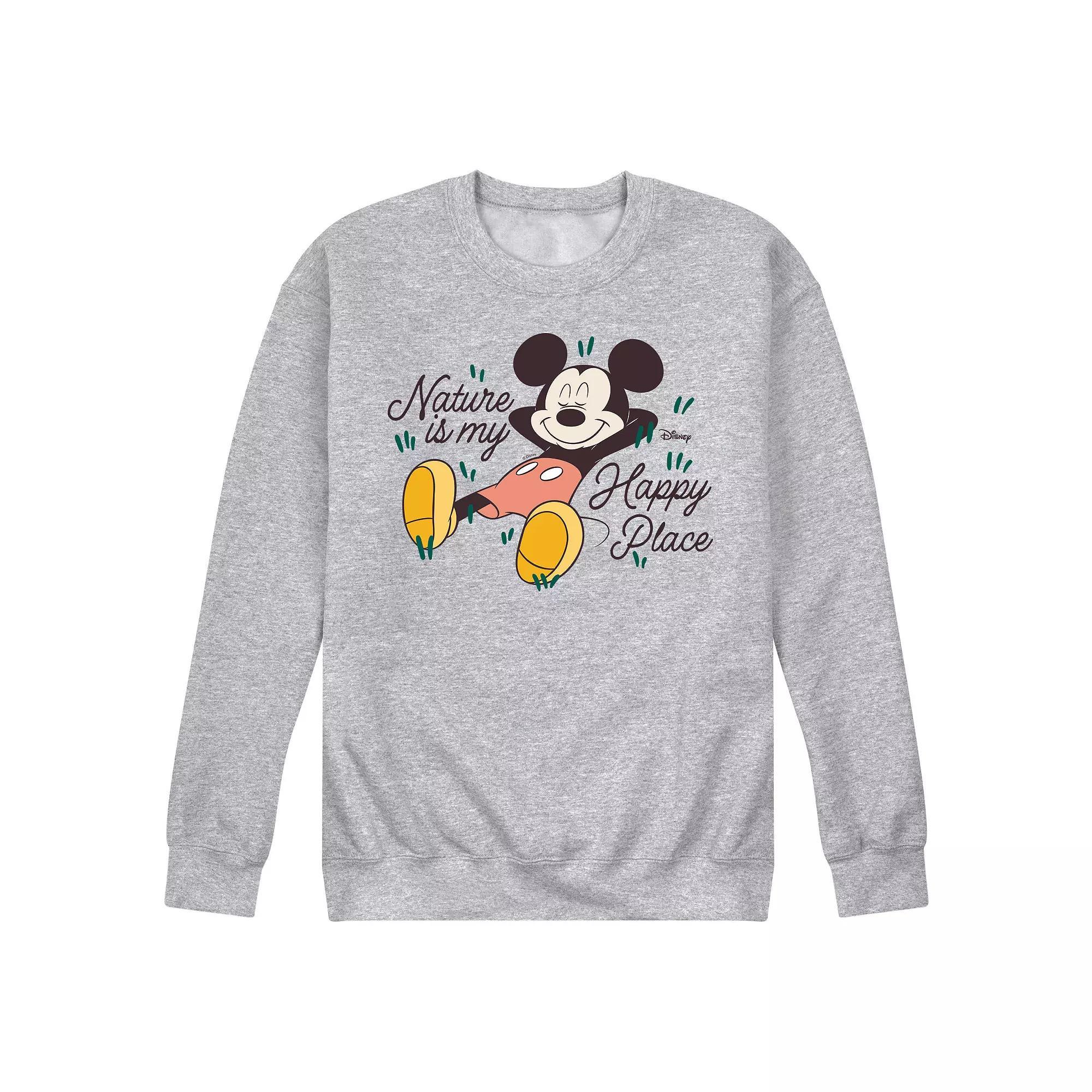 Disney's Mickey Mouse Men's Nature Is My Happy Place Fleece Sweatshirt,  Product Image