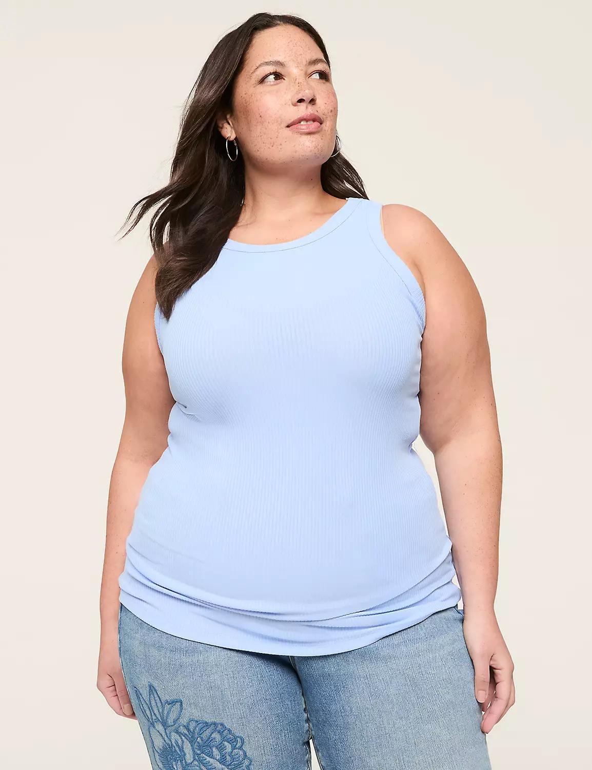 High-Neck Rib Tank Product Image