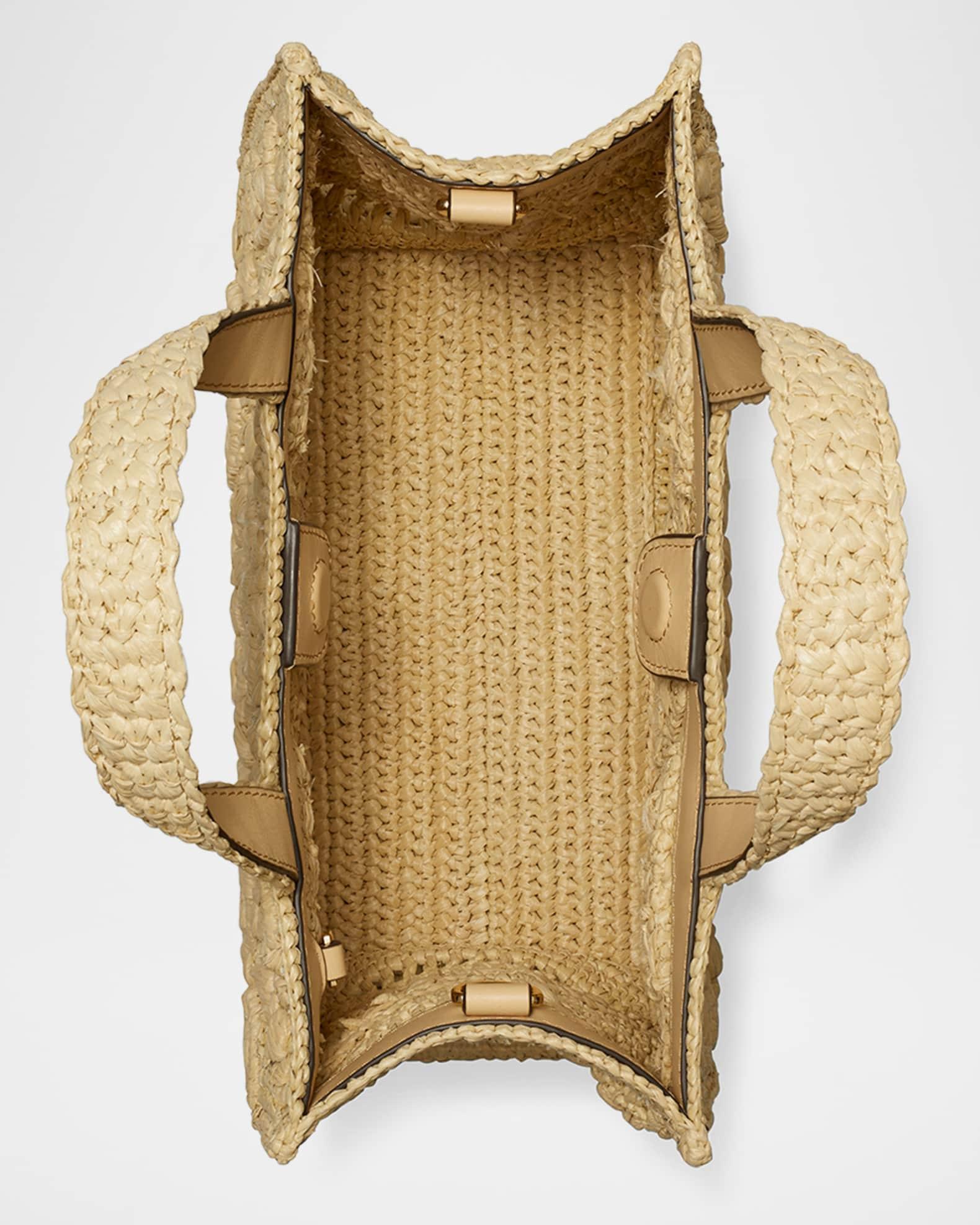 T Monogram Raffia Square Tote Bag Product Image