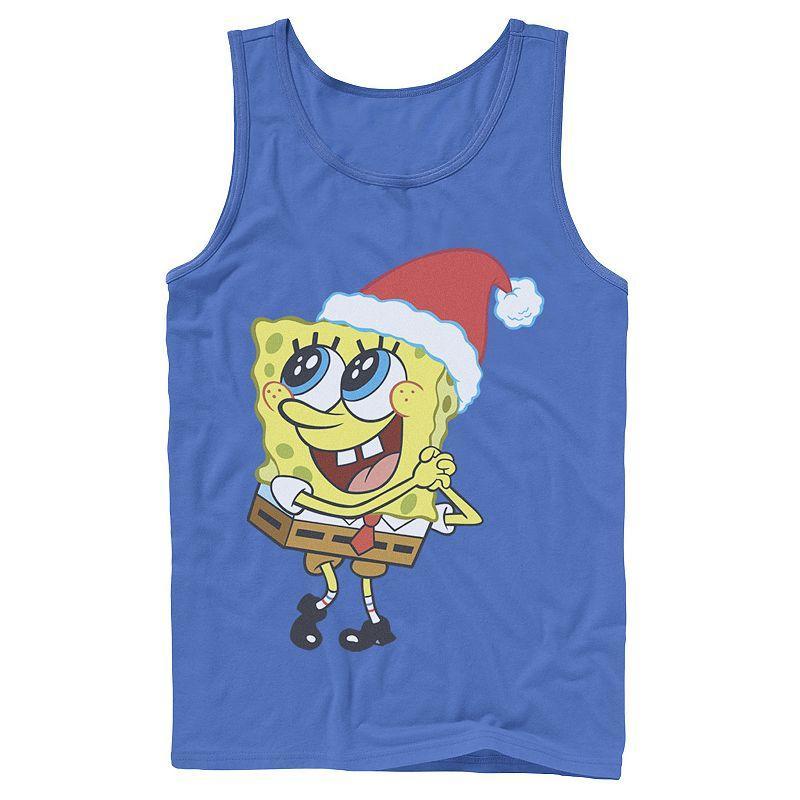 Mens Nickelodeon SpongeBob SquarePants Santa Hat Dreaming Of Christmas Tank Top Product Image