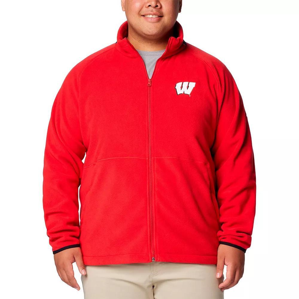 Men's Columbia  Red Wisconsin Badgers Big & Tall Flanker�� IV Fleece Raglan Full-Zip Jacket, Size: 4XB Product Image