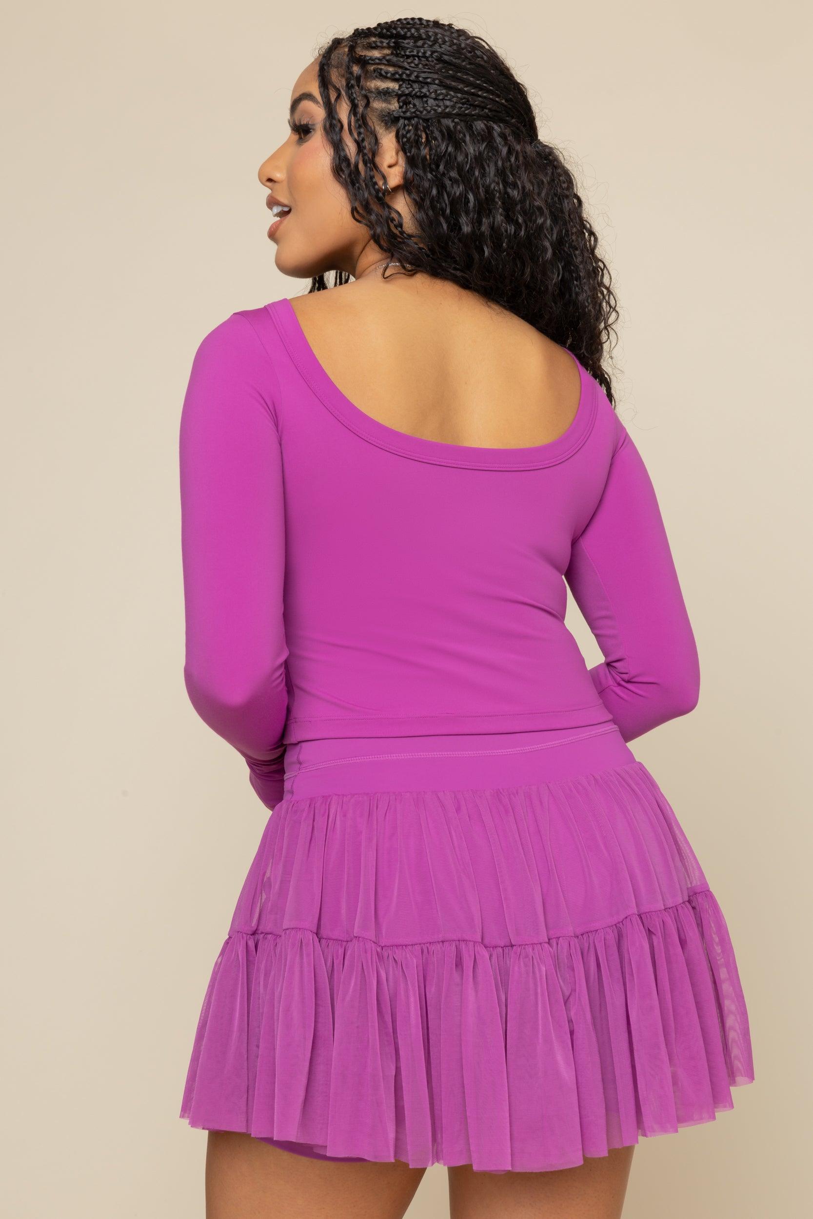 Your Favorite Reversible Long Sleeve Top (Cropped) - Royal Orchid Product Image