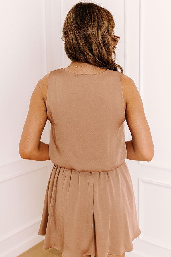 Skyline Chic Bubble Crop Top in Mocha Product Image