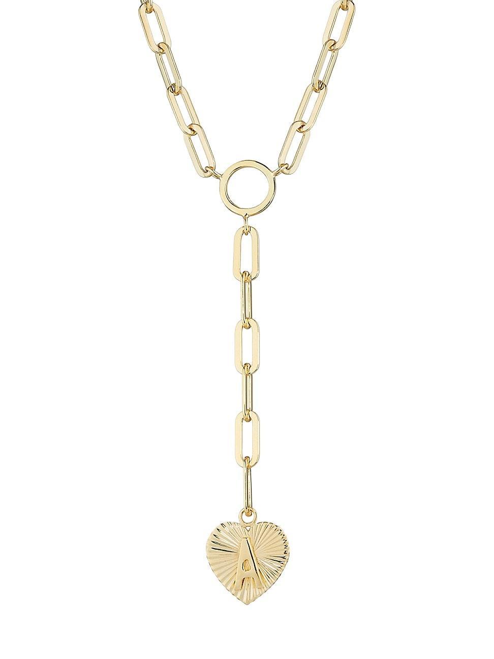 Womens Althea 18K-Yellow-Gold Vermeil Initial Lariat Necklace Product Image