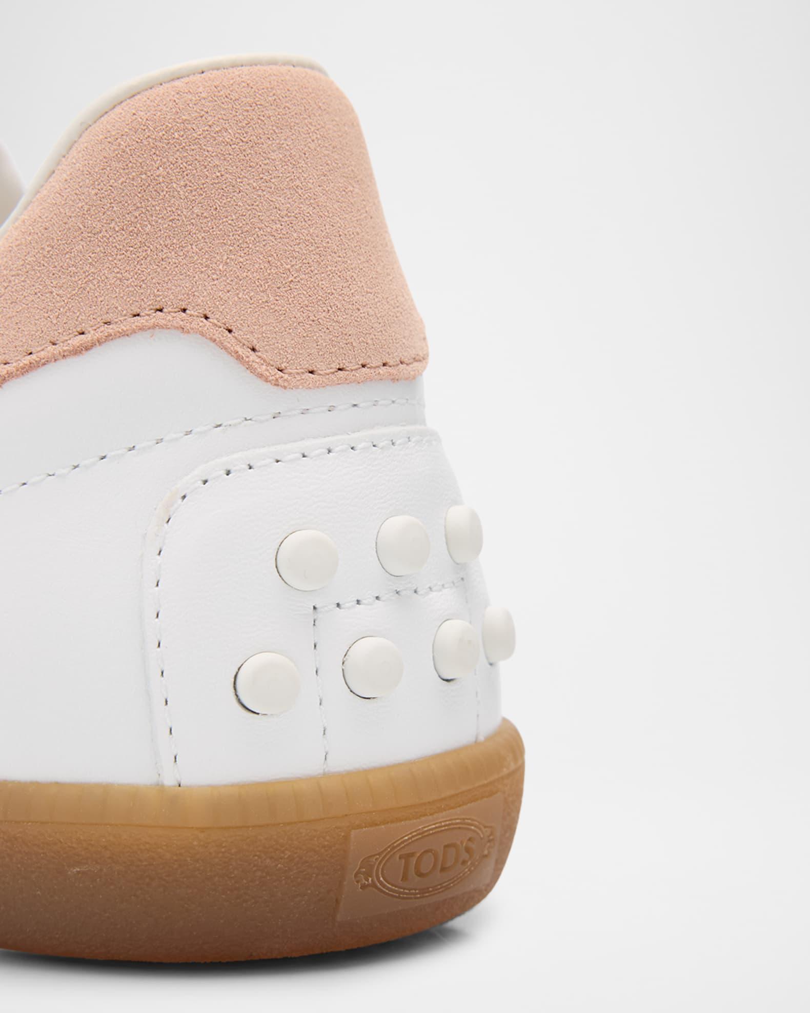 Mixed Leather Low-Top Sneakers Product Image